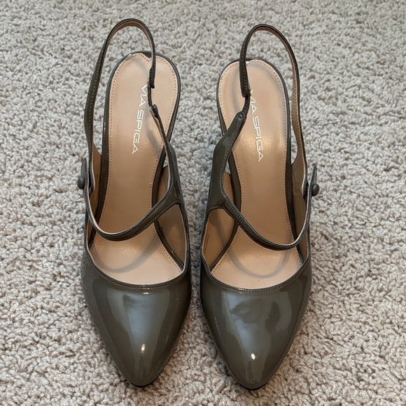 Via Spiga Shoes - Via Spiga Mary Jane Patent Leather Slingback Heel
